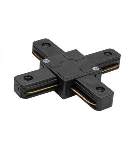 Conector tipo "X" preto para trilho eletrificado