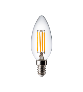 Lâmpada LED vela clear 4W 2400K E14 Pix