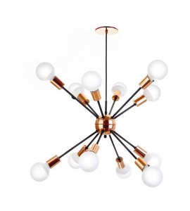 Pendente 12 lâmpadas preto fosco