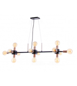 Pendente preto fosco com champagne