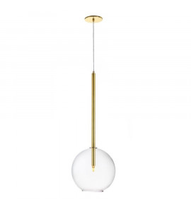 Pendente dourado escovado c/ globo clear