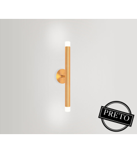 Arandela Billet slim mini dupla preta