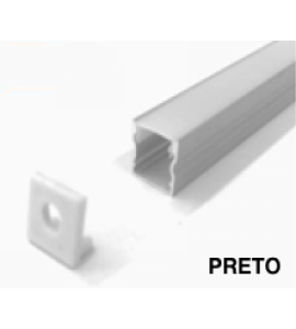 Perfil de sobrepor 9,5x10mm preto