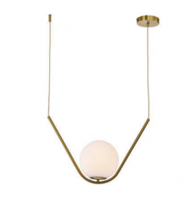 Pendente Gift dourado com vidro leitoso