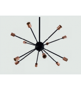 Pendente em metal preto + rose gold