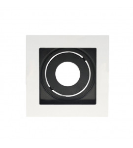 Embutido Together AR70 quadrado recuado branco e preto