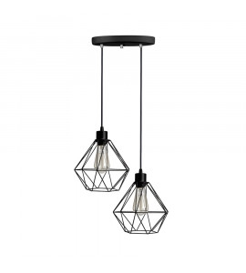 Pendente duplo diamante PT